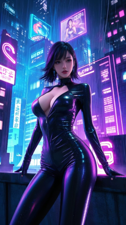 赛博朋克夜景的封面图